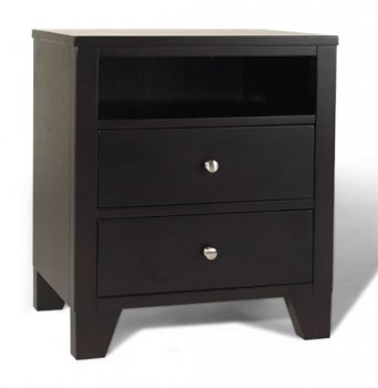 Dark Cappuccino Contemporary Set of 2 Two-Drawer Nightstands [LSNS-500]