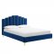 Olivia Upholstered Platform Queen Bed in Navy Velvet by Modway