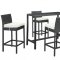 Portland 5Pc Outdoor Patio Pub Set by Modway in Espresso & White