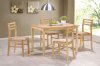 Fresh Natural Finish Modern 5Pc Dining Set w/Microfiber Seats