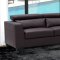 Chocolate Leather Modern Sofa & Loveseat Set w/Optional Chair