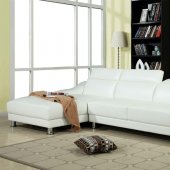 50225 Ohn Sectional Sofa in White Bonded Leather by Acme