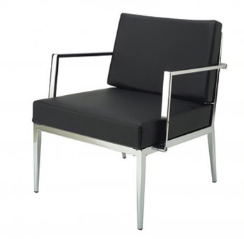 Nancy Armchair in Black Leather by Whiteline Imports [WLCC-Nancy Black]