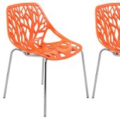 Asbury Set of 4 Dining Chairs AC16OR in Orange by LeisureMod