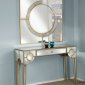 Hanne Console Table & Mirror Set 90246 Mirrored & Gold by Acme