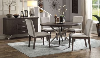 Ibiza Round Dining Table 5581-54 in Ash by Homelegance w/Options [HEDS-5581-54-Ibiza]