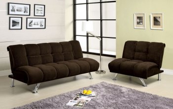 CM2908 Maybelle Sofa Bed in Chocolate Fabric w/Optional Chair [FASB-CM2908 Maybelle]