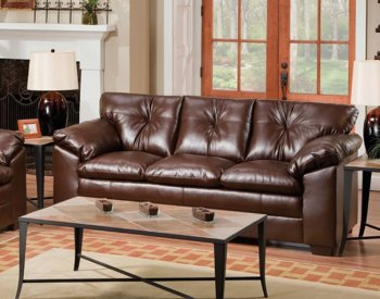 Coffeebean Full Bonded Leather Sofa w/Cushioned Armrests [UDS-8650-S]