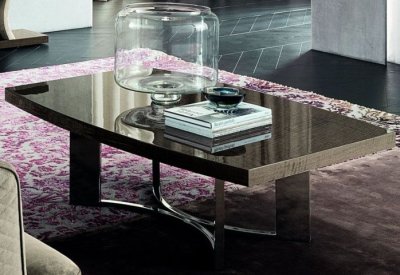 Dune Visone Coffee Table in Glossy Frise Visone by Rossetto