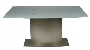 Unique Dining Table w/White Glass Top by Whiteline Imports [WLDT-Unique-WHT]