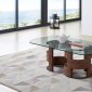 1601 Coffee Table in Walnut by ESF w/Glass Top & Options