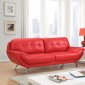 Reanna Sofa CM6414RD in Red Breathable Leatherette w/Options