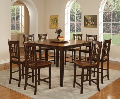 Two-Tone Finish Modern 5Pc Counter Height Dining Set w/Options