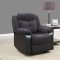 U1566 Motion Sofa Dark Grey Fabric & Black PU - Global w/Options