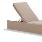 Contemporary Beige Outdoor Chaise Lounger w/Adjustable Height