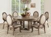 Orianne Round Dining Table 63785 in Antique Gold Acme