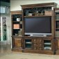 Antique Style Dark Pecan Transitional Seville Estate Wall Unit