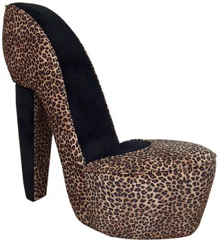 Leopard Fabric Modern Stylish High-Heel Shoe Chair [EGCC-SC-Leopard]