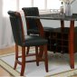 Black Marble Top & Brown Base Modern 5Pc Dining Set w/Options