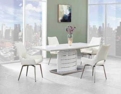 D4801DT Dining Table in White by Global w/Optional Chairs