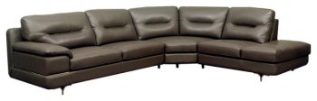 6001 Sectional Sofa in Brown Leather by ESF w/Options [EFSS-6001]