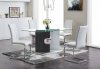 D219DT-GR Dining Set 5Pc by Global w/D915DC-WHT Chairs