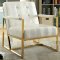 Sienna Accent Chair CM-AC6262GL-WH 2Pc Set in White & Gold