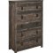 Harlow Bedroom Set 5Pc in Rustic Brown by Global w/Options