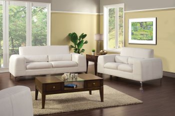 SM6052 Velia Sofa in White Bonded Leather w/Options [FAS-SM6052 Velia]