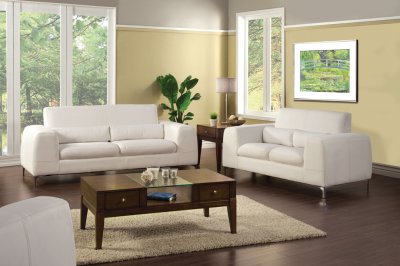 SM6052 Velia Sofa in White Bonded Leather w/Options