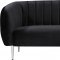 Willow Sofa 687 in Black Velvet Fabric by Meridian w/Options