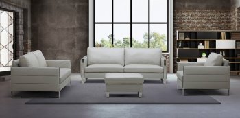 Constantin Sofa in Light Grey Leather by J&M w/Options [JMS-Constantin Light Grey]