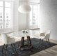 Alice Dining Room 5Pc Set in White & Walnut by ESF w/Jax Chairs