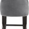 Oxford Counter Stool 722 Set of 2 Grey Velvet Fabric - Meridian