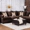 Wessington SM6121 Sectional Sofa in Chocolate Fabric w/Option