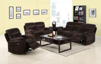 CM6821 Worcester Reclining Sofa in Dark Brown Fabric w/Options