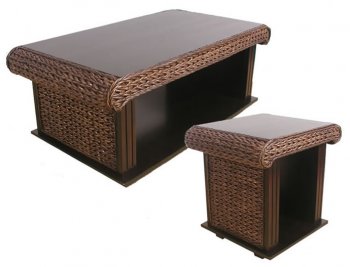 Wooden Coffee Table with Braded Detail [LSCT-MARTINIQUE]