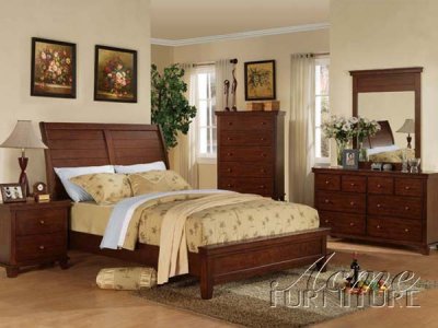 Acme Walnut Finish Urbana Transitional Bedroom w/Optional Items