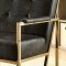 Sienna Accent Chair CM-AC6262GL-BK 2Pc Set in Black & Gold