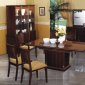 Mahogany Color High Gloss Finish Contemporary Dining Set