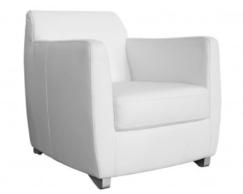 Laurel Armchair in White Leather by Whiteline Imports [WLCC-Laurel White]