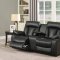 Avery Motion Sofa 645 in Black Bonded Leather w/Optional Items