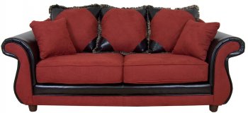 Burgundy Fabric Modern Sofa & Loveseat Set w/Options [PMS-2750-Burgundy]