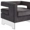 Carson 502 Accent Chair in Grey Velvet Fabric w/Acrylic Legs