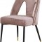 Akoya Dining Chair 794 Set of 2 Pink Velvet Fabric by Meridian