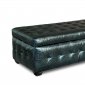 Black Crocodile Pattern Vinyl Lift Top Tufted Storage Trunk