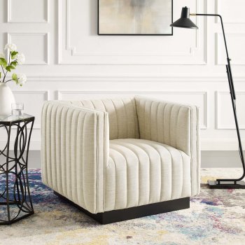 Conjure Accent Chair in Beige Velvet by Modway [MWAC-3927 Conjure Beige]