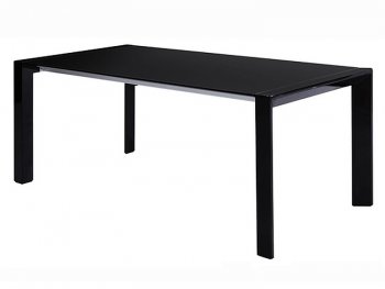 Fiore Extendable Dining Table in Black w/Options by Whiteline [WLDS-Fiore Black]