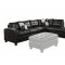 Kiva Sectional Sofa 51195 in Black Bonded Leather Match by Acme