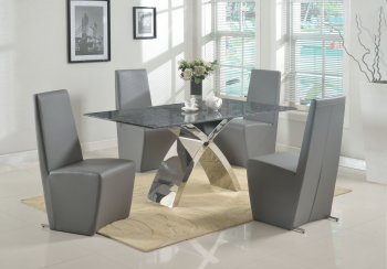 Ingrid Dining Table 5Pc Set w/ Cynthia Chairs by Chintaly [CYDS-Ingrid-Cynthia]